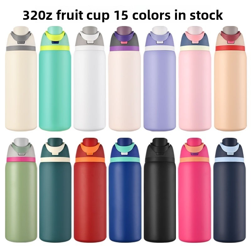Sports Water Bottle Insulated - 32oz Dual Drink Sports Bottle, Stainless