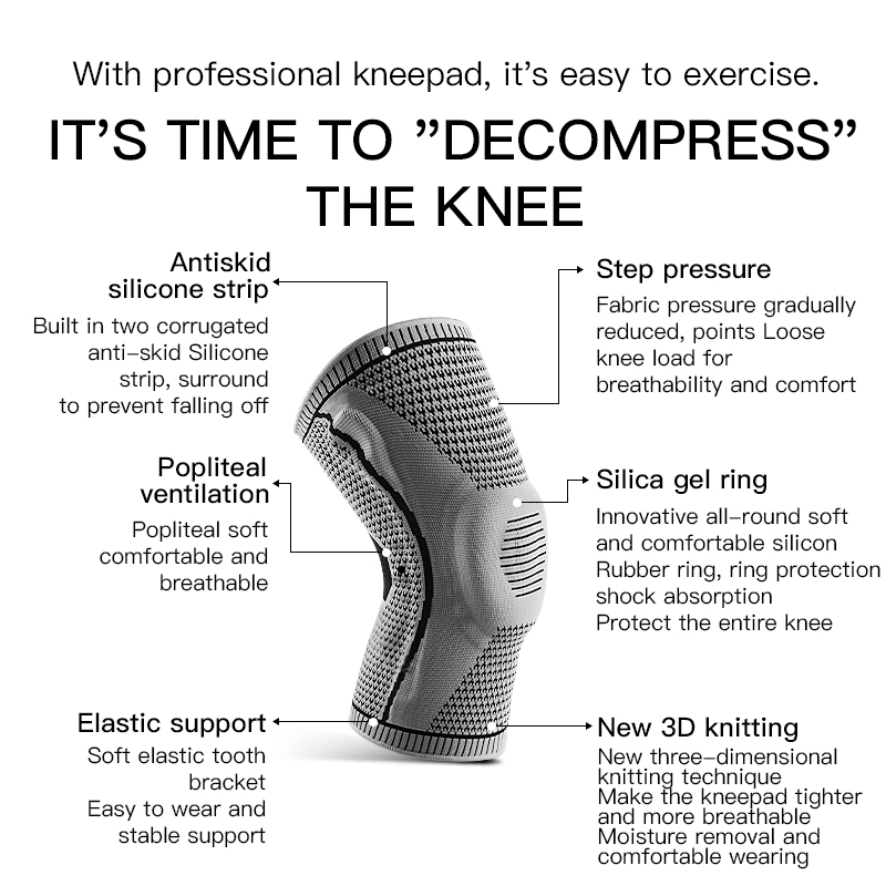  Elastic Silicone Knee Brace N - огляд і ціна Volleyball Knee Pad