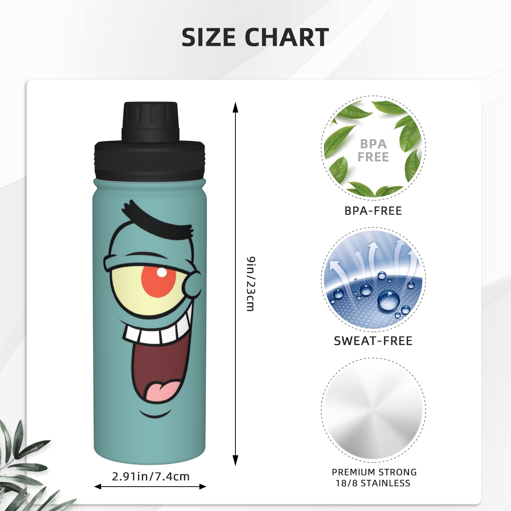 Spongebobs Cartoon 18OZ Sports - огляд і ціна Sports Water Bottle Insulated