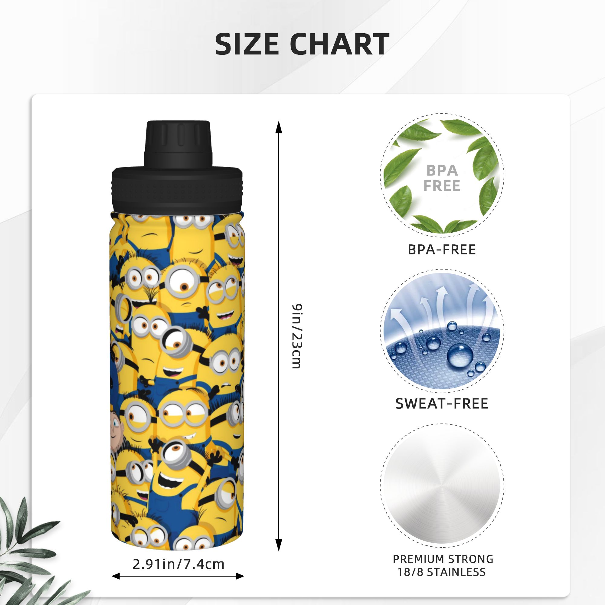 Cartoon M-Minions 18OZ Sports  - огляд і ціна Sports Water Bottle Insulated